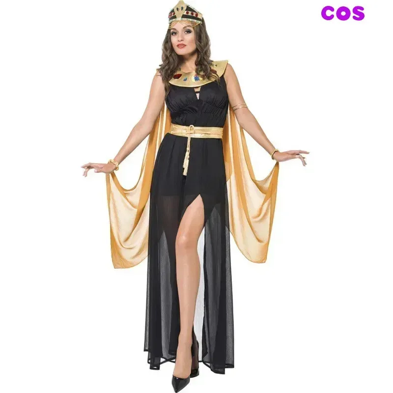 

A 3 Pcs Sexy Egyptian Cleopatra Costume Ladies Cleopatra Roman Toga Robe Greek Goddess Fancy Dress Costume Outfits Gold72b