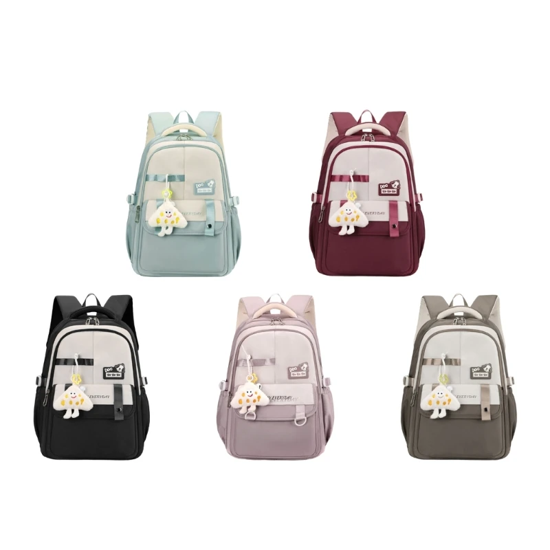 Stylish Student Backpack for Teen Girls School Bag with Spacious Compartments and Breathable Straps for Daily Use F3MD