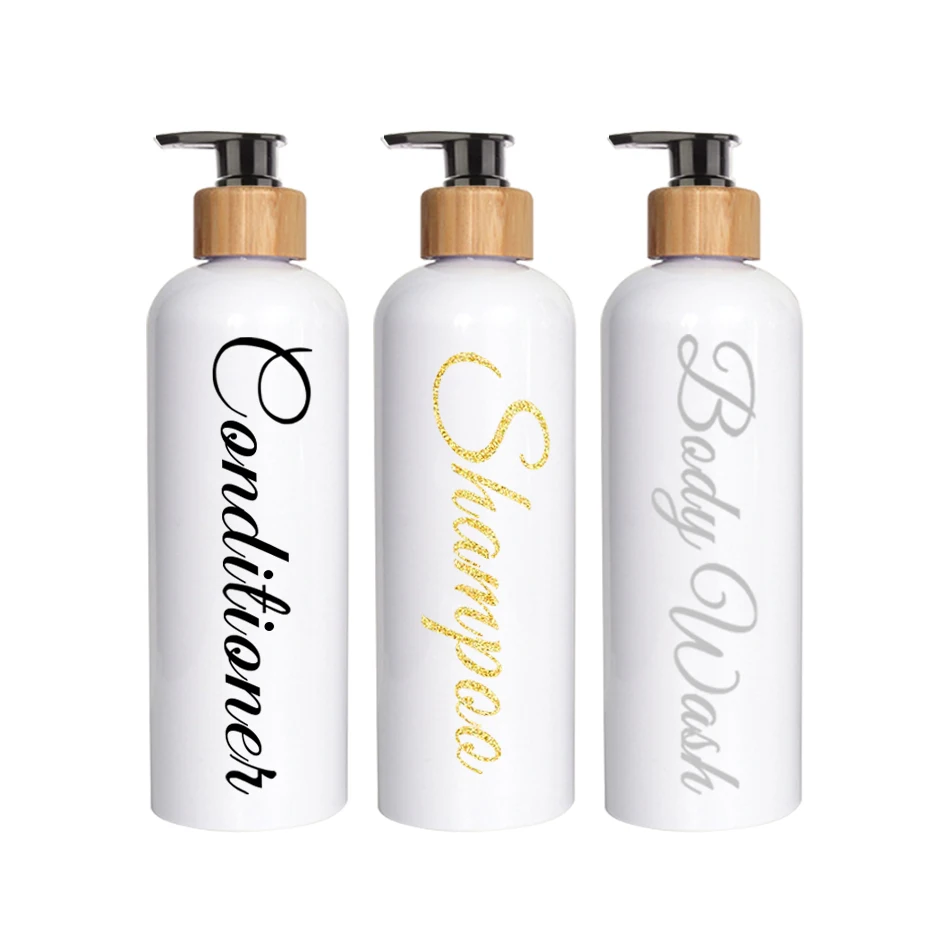 Bathroom Soap Dispenser Bottle Shampoo Bottle Body Wash Conditioner Refillable Lotion Sub Bottling Waterproof Label 500ML