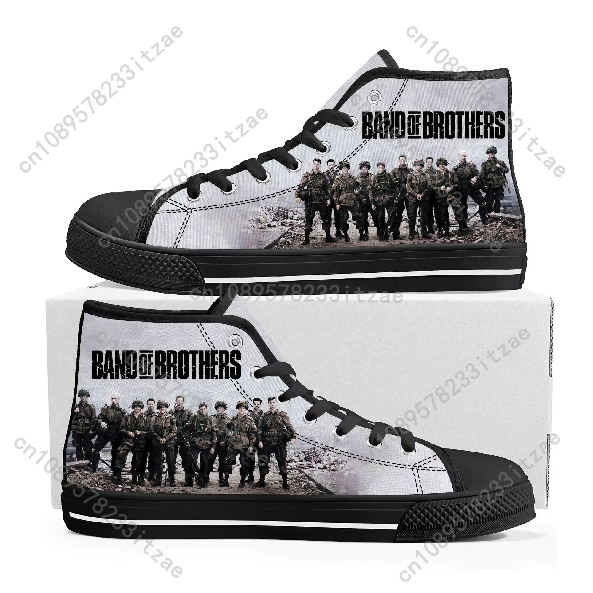 

Band of Brothers High Top Sneakers Mens Womens Teenager Easy Company High Quality Canvas Sneaker Casual shoe Custom Made Shoes