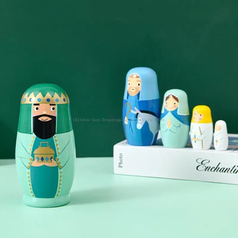 Bambini in legno Matryoshka King for Doll for Play Table Games Gift Natale
