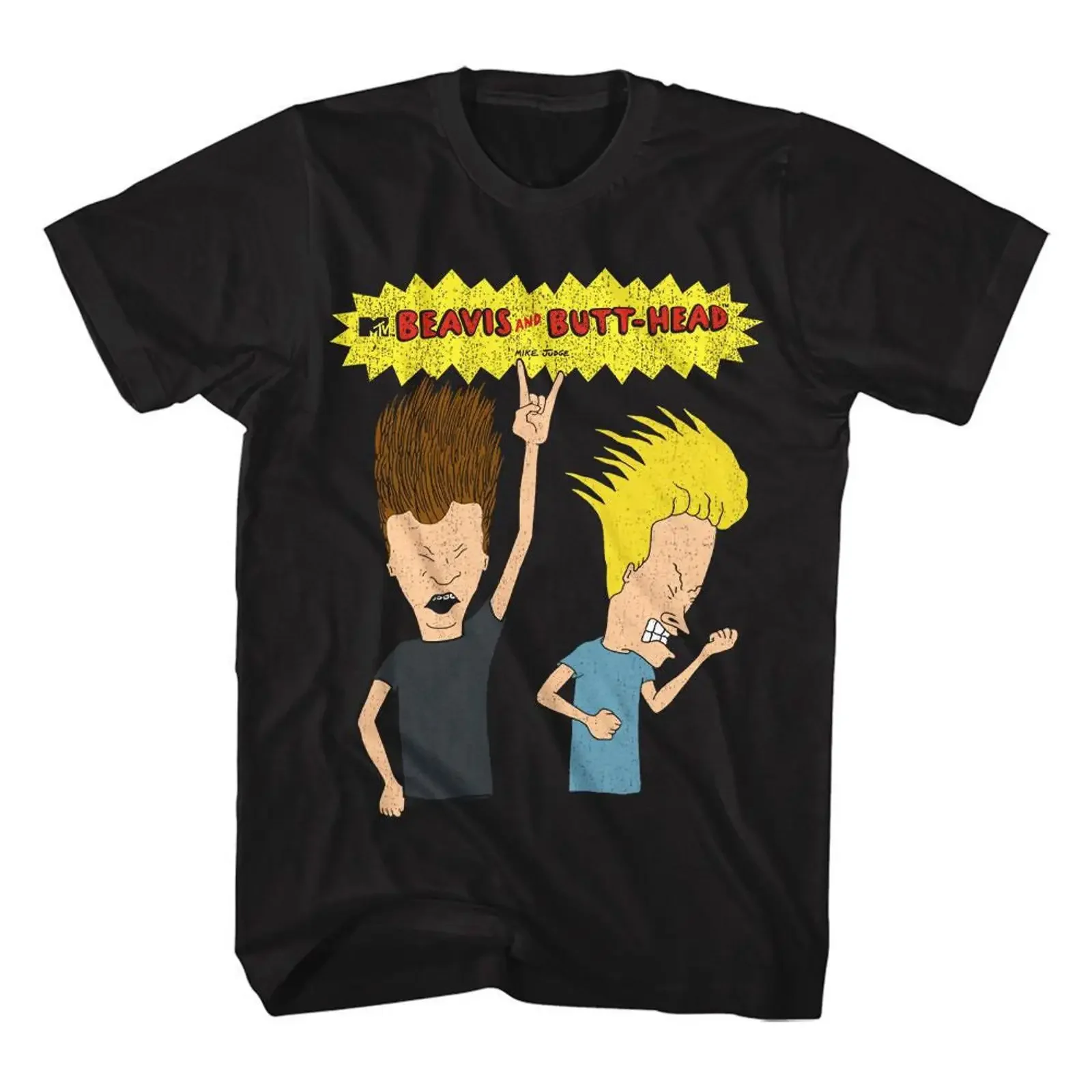 Beavis and Butt Head Rockin Out Black T Shirt vintage Washed Stylish designer clothes Breathable Soft Comfortable Unisex