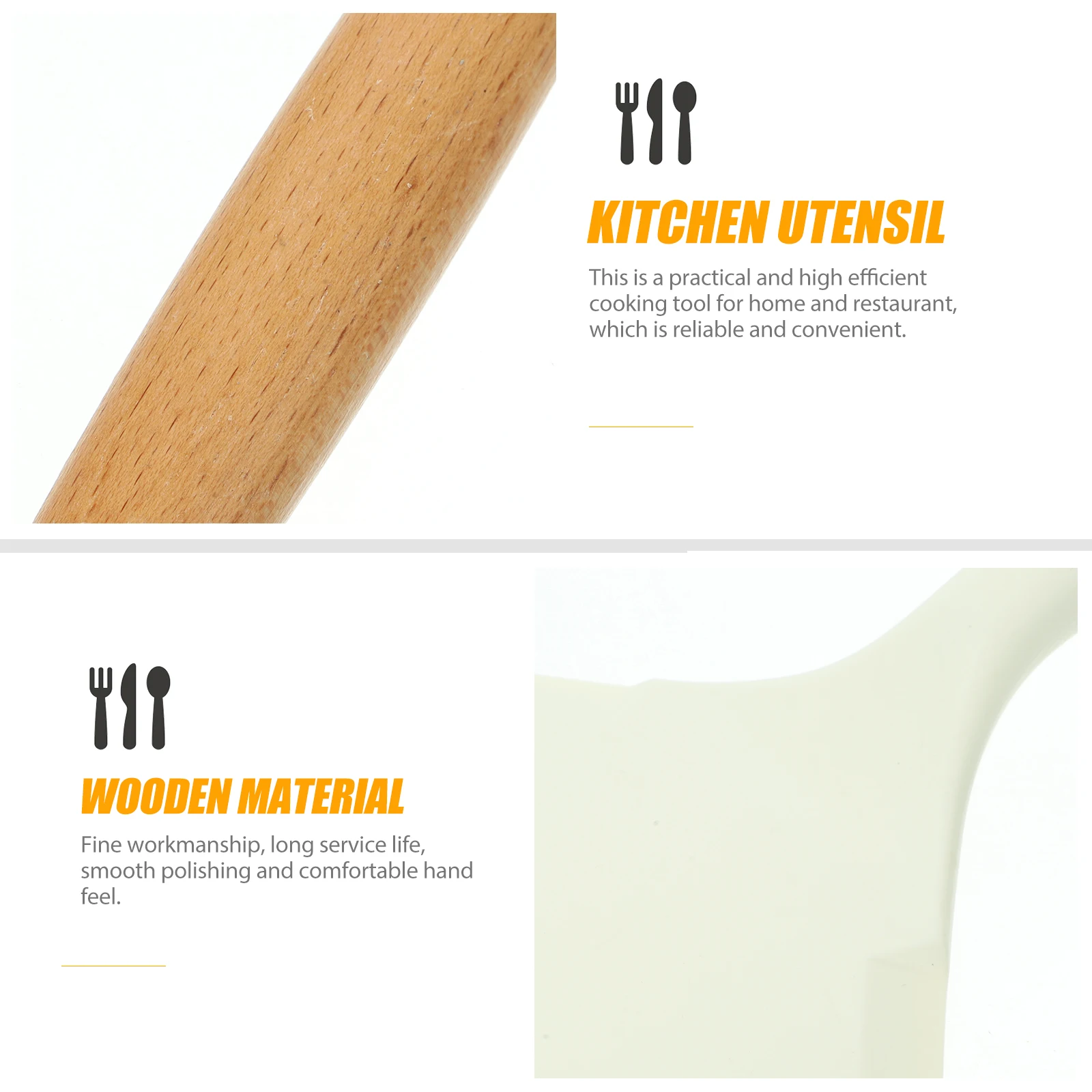

Silicone Multifunctional Nonstick Kitchen Cooking Shovel Frying White Pancake Baking Heat Resistant Easy Clean Wide