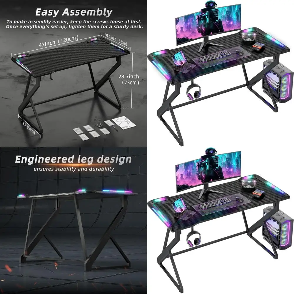 Gaming Desk With Le… - image
