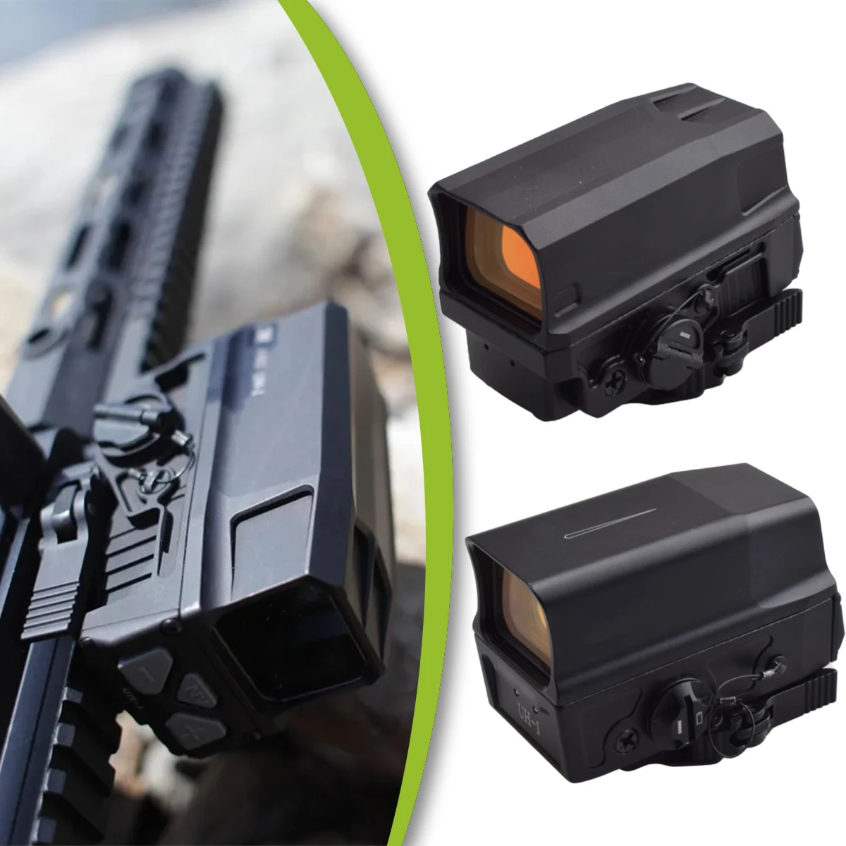 Tactical Holographic Red Dot Sight 20mm Base UH-1 Fast Aiming Magnifier for Outdoor Hunting Shooting Dynamic Close Combat