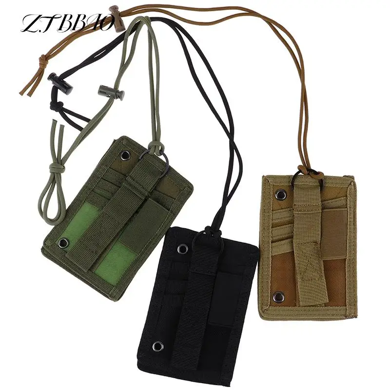 1PCS Army Fan Tactical ID Card Case Patch ID Card Holder Neck Lanyard And Credit Card Organizer