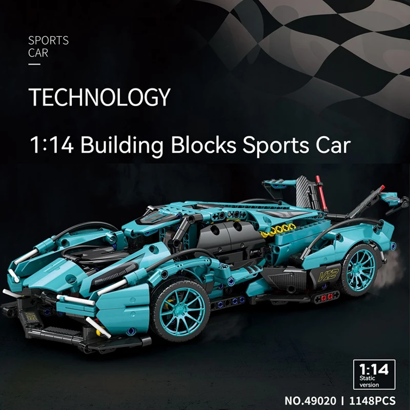 Rc Building Blocks Car Racing Technical V12 Lambo Super Speed Technik Sports Model Bricks Assembly Toys Boy Adult Kid Child Gift