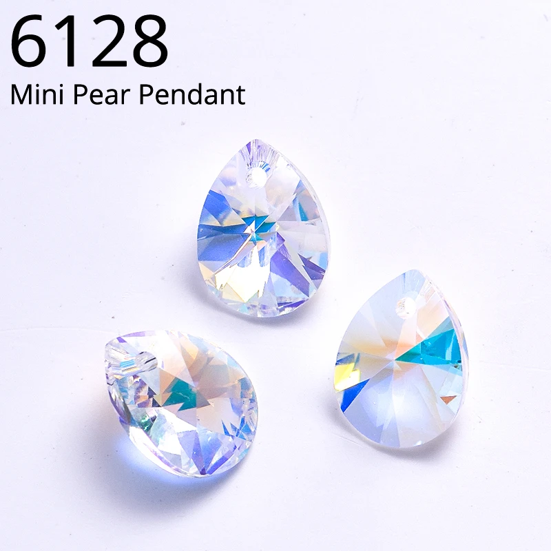 (1 Piece) Original Crystal from Austria 6128 Mini Pear Pendant Loose Rhinestone for Necklace Earrings Jewelry Making Accessories