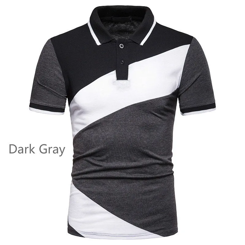 Men Clothing 2023 Men's Casual Striped Lapels Color-block Loose Short Sleeve T Shirt Polo Shirt Knitted Polo