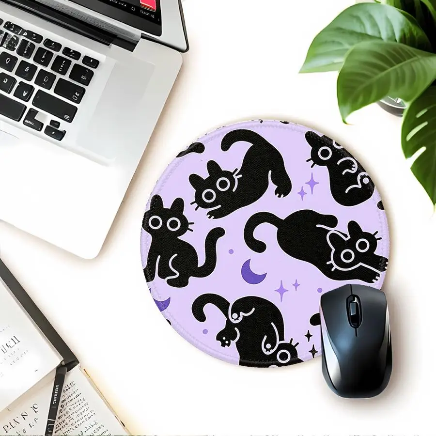 

Милый коврик для мыши с изображением кота, 1 шт., резиновый, для компьютера, ноутбука, офиса, игровой консоли, клавиатуры, аксессуар для стола