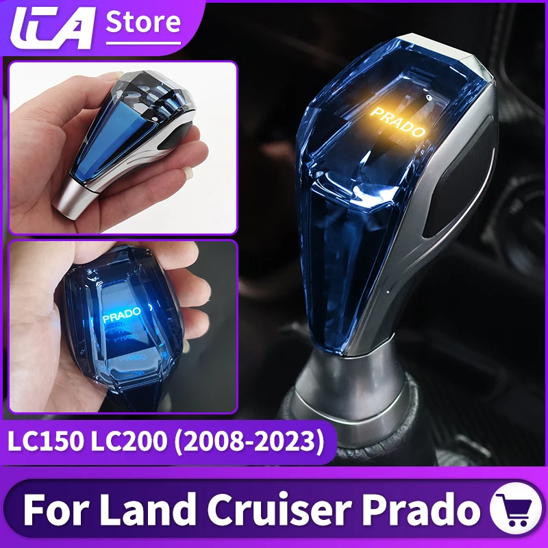 For 2008-2023 Toyota Land Cruiser 200 Prado 150 LED Crystal Handle Gear Shift Knob LC150 LC200 Interior Upgraded Accessories