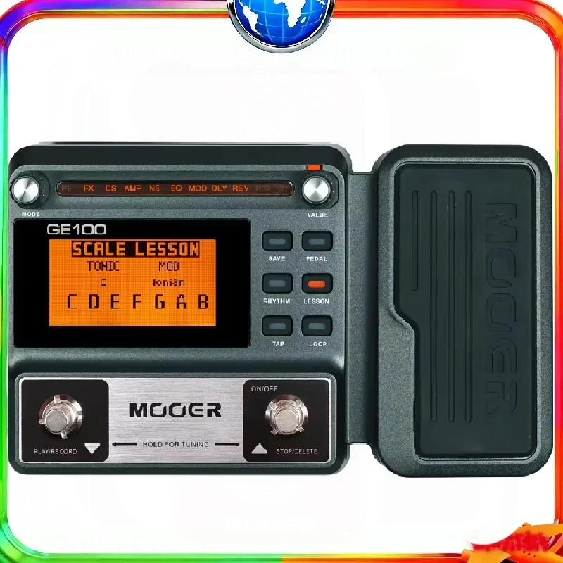 

MOOER GE100 Guitar Pedal Multi-Effects Processor - LCD Display Loop Recording Chord Course Function Plug-In Pedal