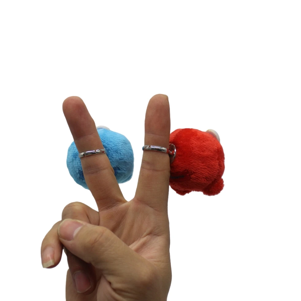 2piece classical Elmo and Cookie Monster finger ring plush soft toys Sesame Street finger ring toys Children Educational Toys