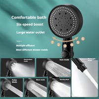 New Design Big Panel 6 Modes Supercharge Rainfall Shower Head High Pressure Top Rain Shower Faucet Bathroom Accessories for Home