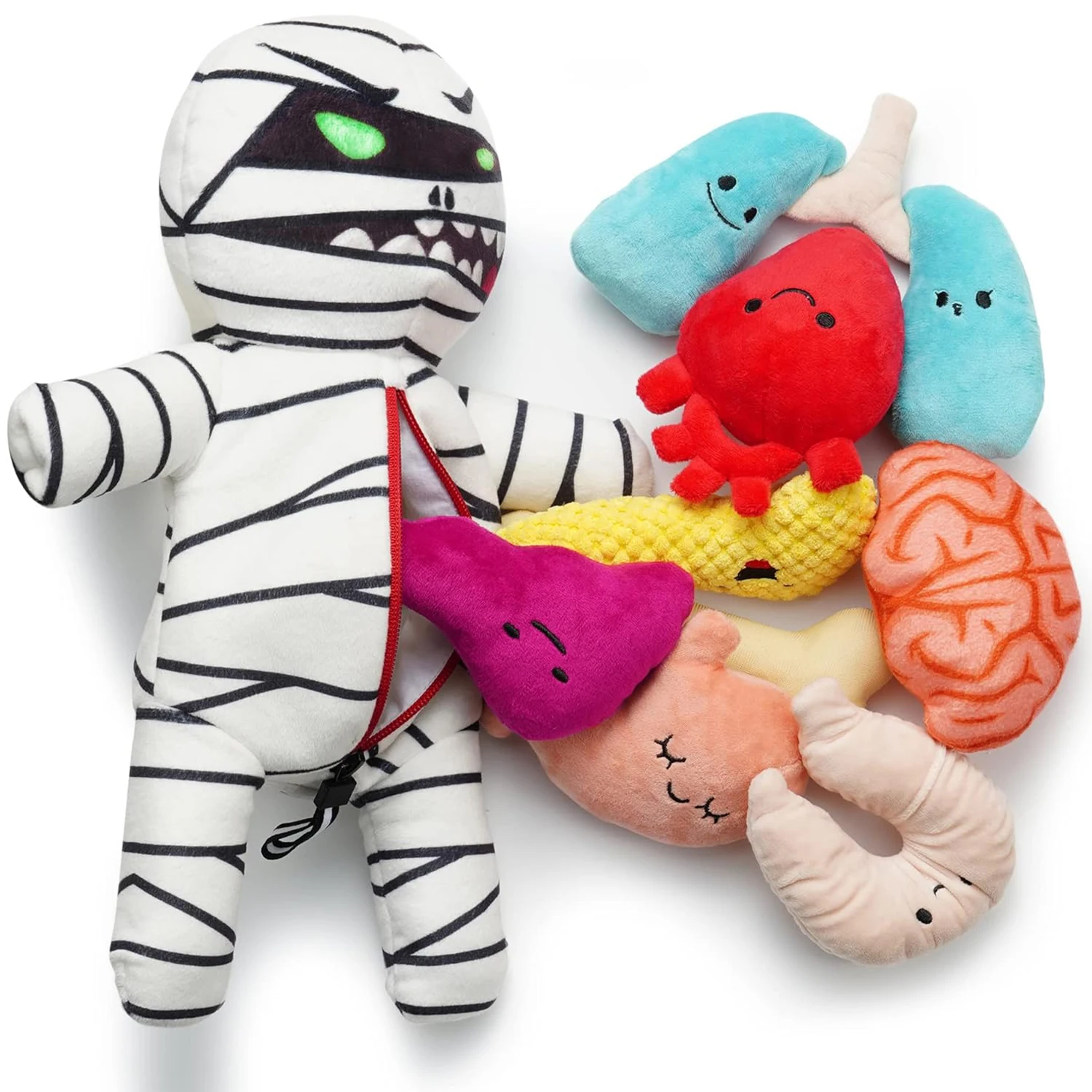 

Игрушки для собак-мумий-зомби с органами: забавные скрипучие игрушки для жевания собак для щенков, плюшевые игрушки для дрессировки собак, товары для домашних животных
