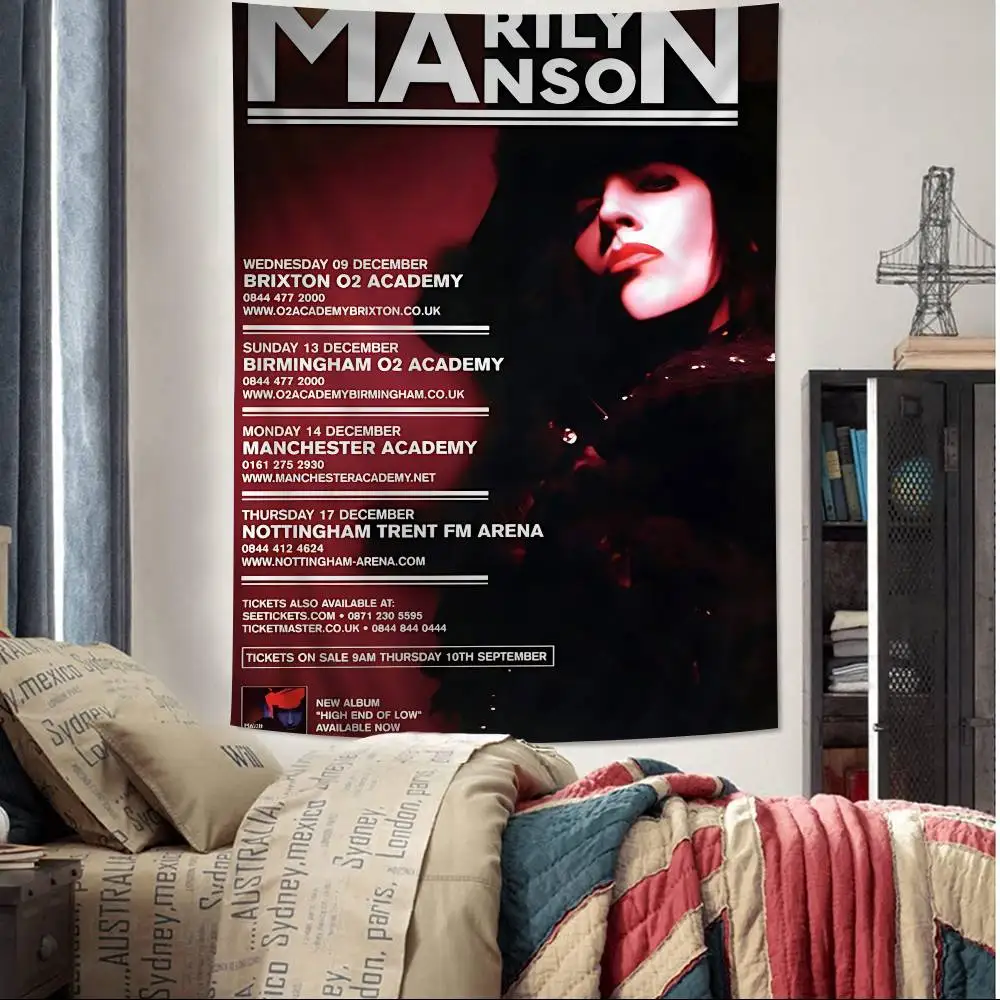 نسيج بوهيمي معلق من M-Marilyn M-Manson لغرفة المعيشة وديكور المنزل والنوم نسيج ياباني