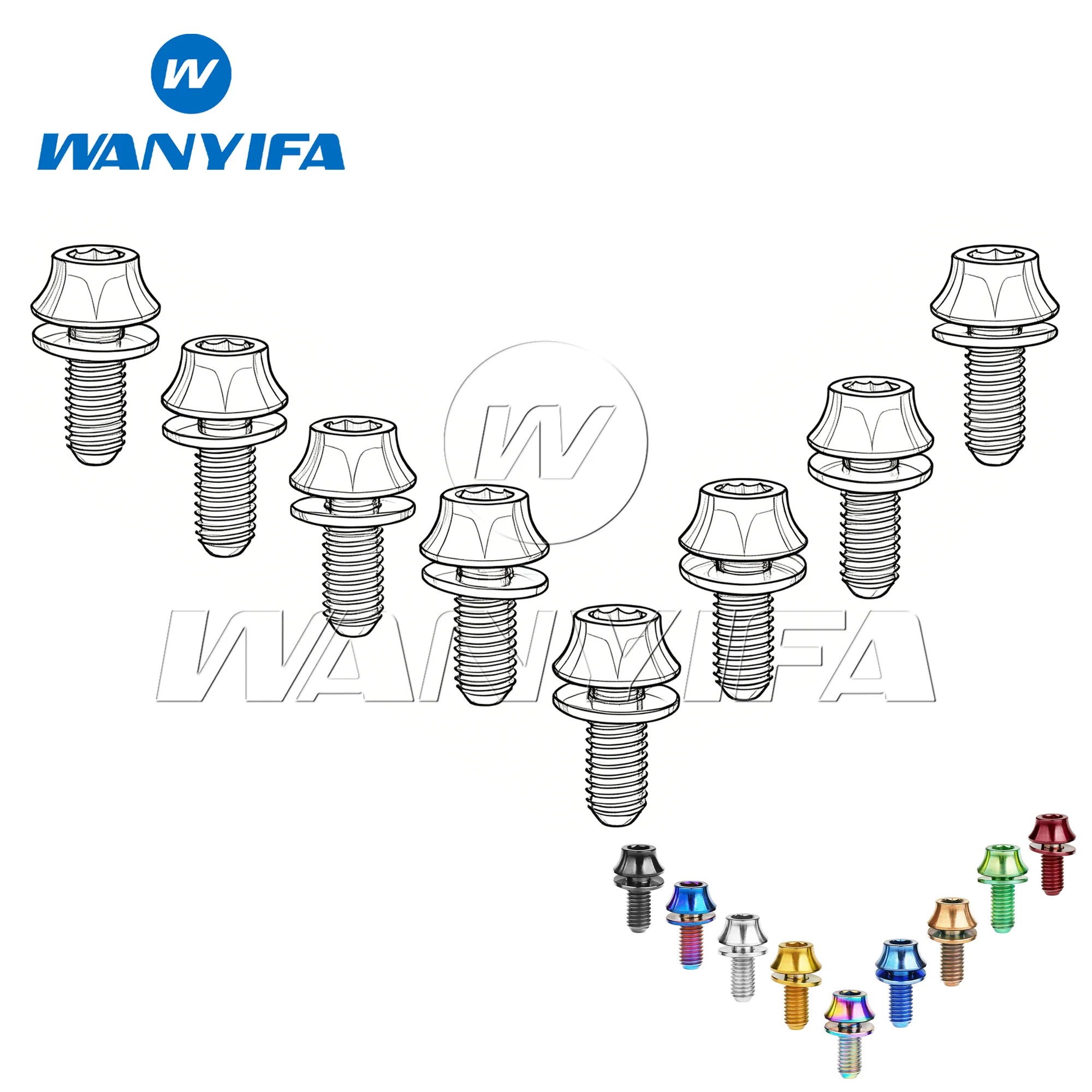 

Wanyifa Titanium Bolt M5X12Mm Bicycle Water Bottle Cage Fixing Hex Screw with Washer for Road Mountain Bike