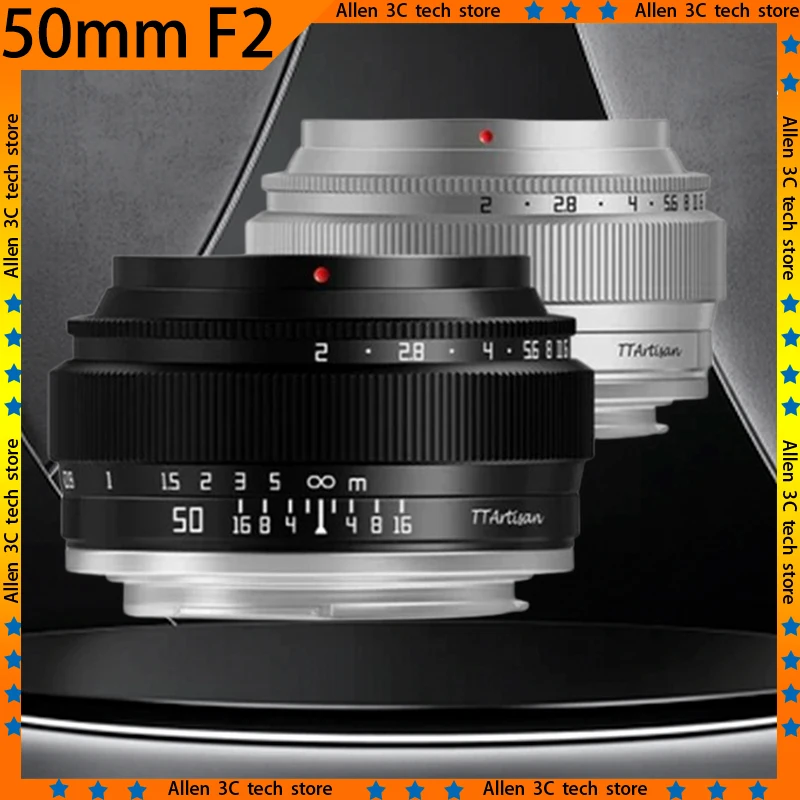 Original TTArtisan 50mm F2 Lens Full Frame Large Aperture Camera Lens For Fuji Nikon Sony Camera Photography Cameras Accessories