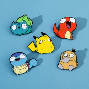 Pins de esmalte de anime kawaii lindo psyduck pikachu charmander broche metal insignia de metal para niños pasadores de accesorios regalos 10 mejor pin de polilla de ventas - №5