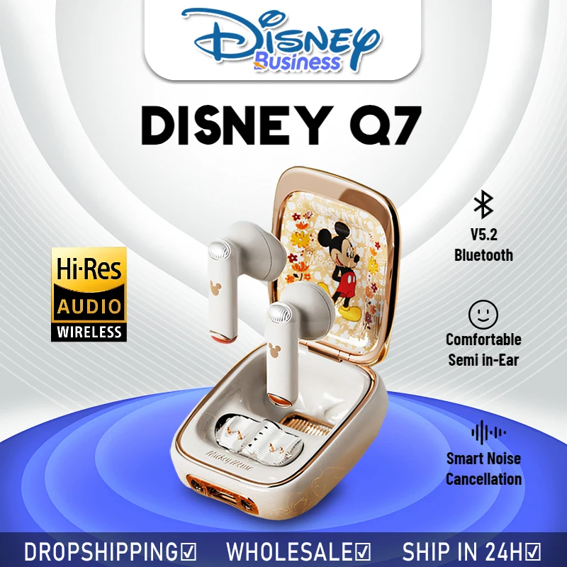 

Disney Q7 Mickey Minnie Wireless Headphones Space Capsule TWS In-ear Earbuds Bluetooth 5.2 Type C Noise Cancelling Earphones