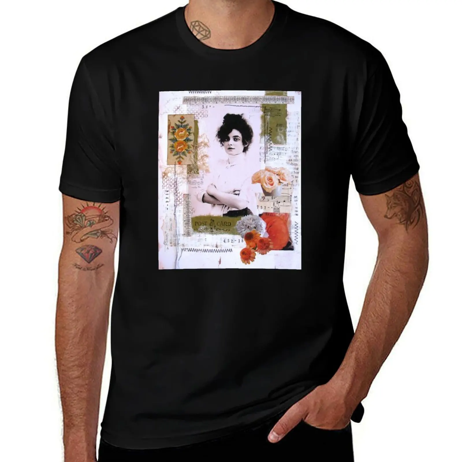 Marie Doro Collage T-Shirt Plus Size Loose Short Sleeve Top T-Shirt