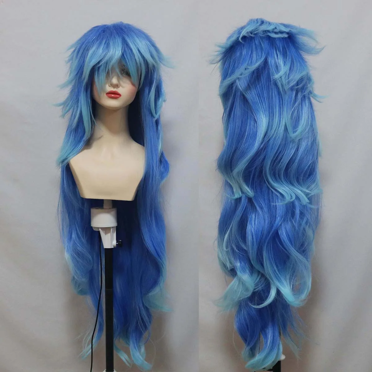 Halloween Mannen Spel Twisted-Wonderland Idia Lijkwade Cosplay Gemengde Blauwe 100 cm Lange Pruiken