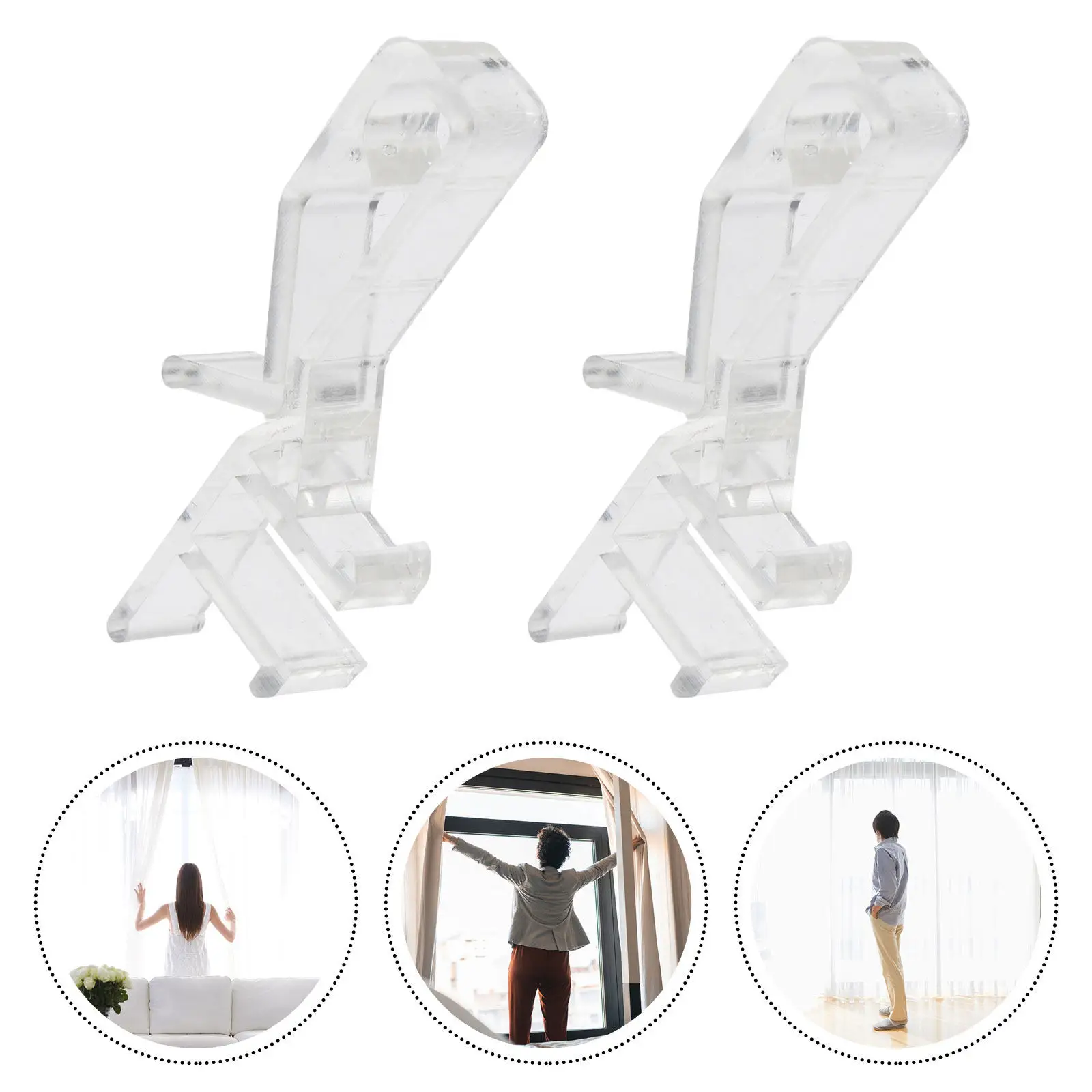 20Pcs Transparent Plastic Valance Clips for Vertical Horizontal Blinds Invisible Effect Simple Installation Valance Clips