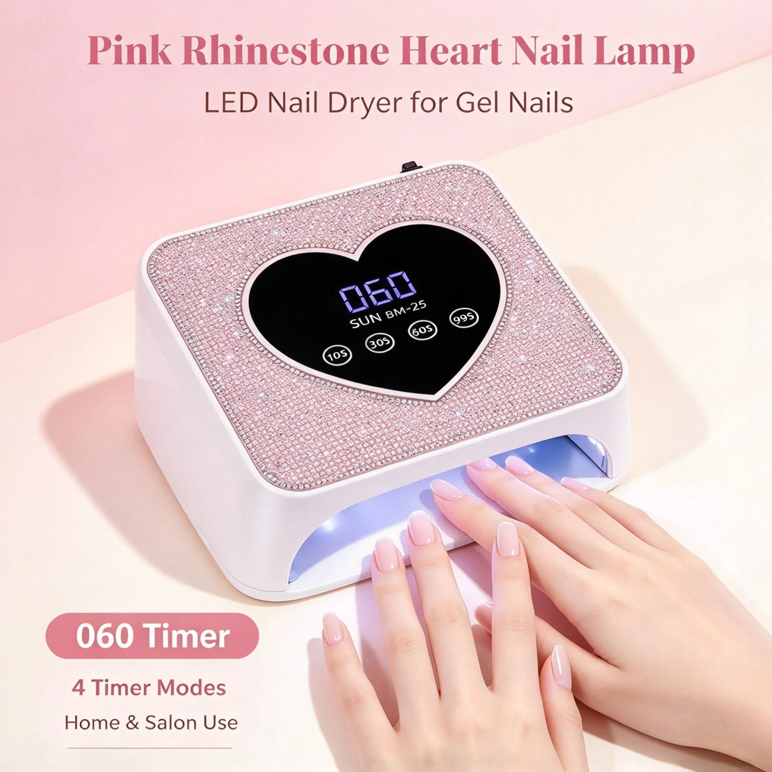 UV LED Curing Light, 21 LED Beads with 4 Timer Modes, Detachable & Washable Base, Portable Electric Curing Lamp