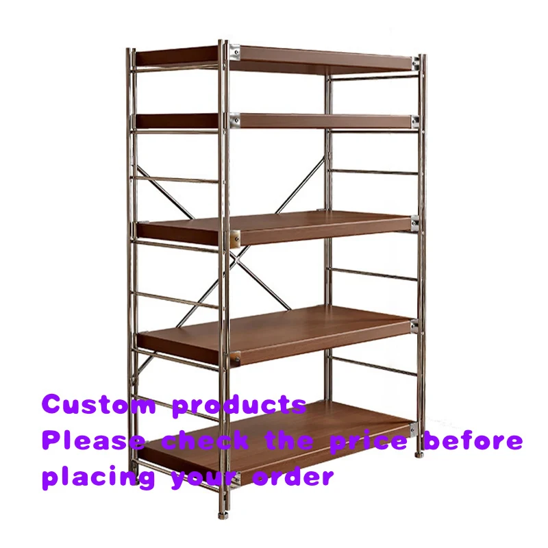 

custom.Factory Custom Aluminum Frame Wood Panel Display Shelf Space Saving Storage Stand Metal Frame Kitchen Living Room Organiz