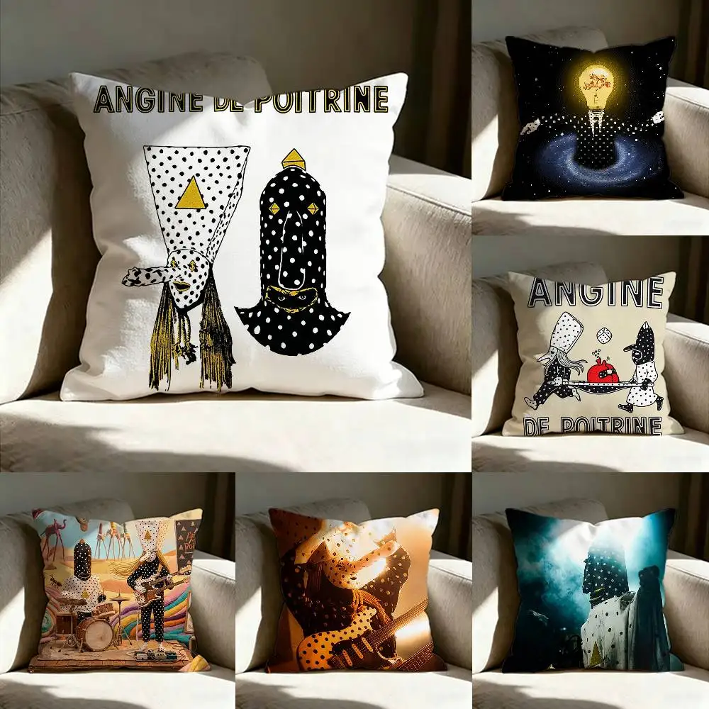 Guitarist A-Angine de Poitrine Band Various Sizes Square Pillow Case For Car Home Bedchamber Decor