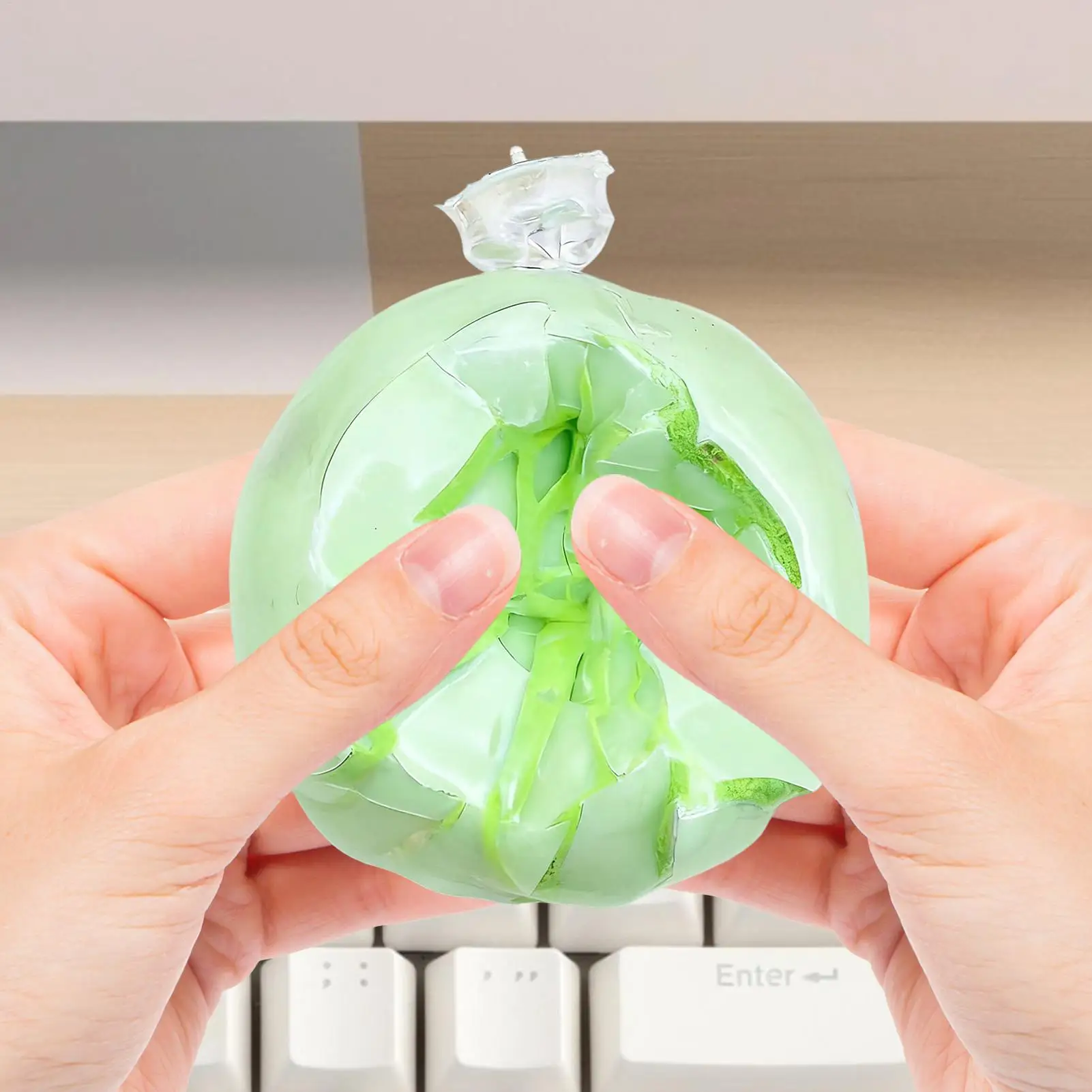 Adults Crispy Stress Relief Toy Wax Coating Pinch Toy Crunchy Slow-Rebound Wax Squeezable Toy Squeeze Sensory Fidget Crispy Ball