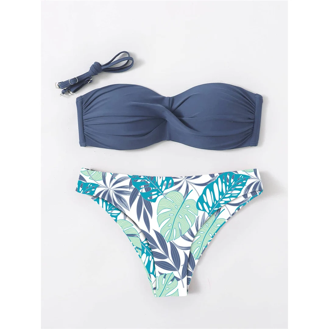 Bikini mit Blumenmuster, Push-up-Badeanzug, Damen-Badebekleidung, zweiteiliges Bikini-Set mit BH-Einlagen, Badeanzug, Badebekleidung, Modell V6296. – Detail 33
