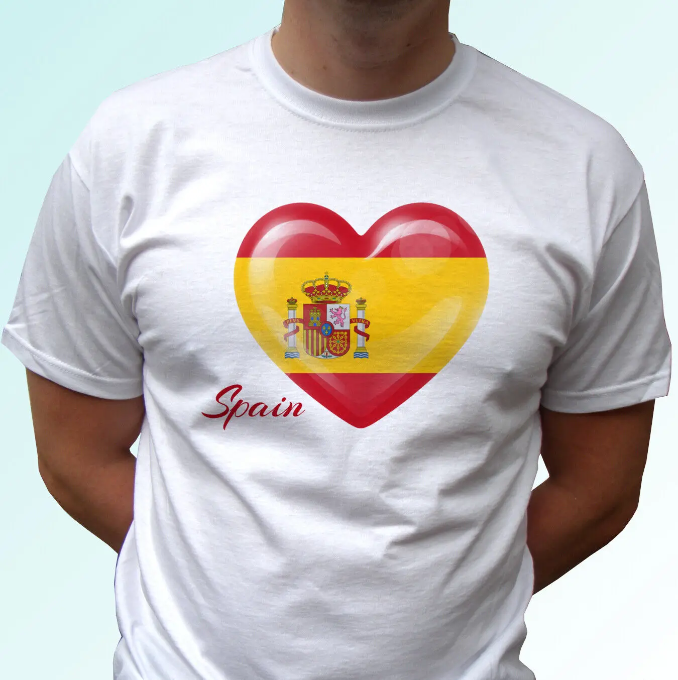 

Spain Heart t shirt top flag espana camiseta white tee mens womens kids sizes