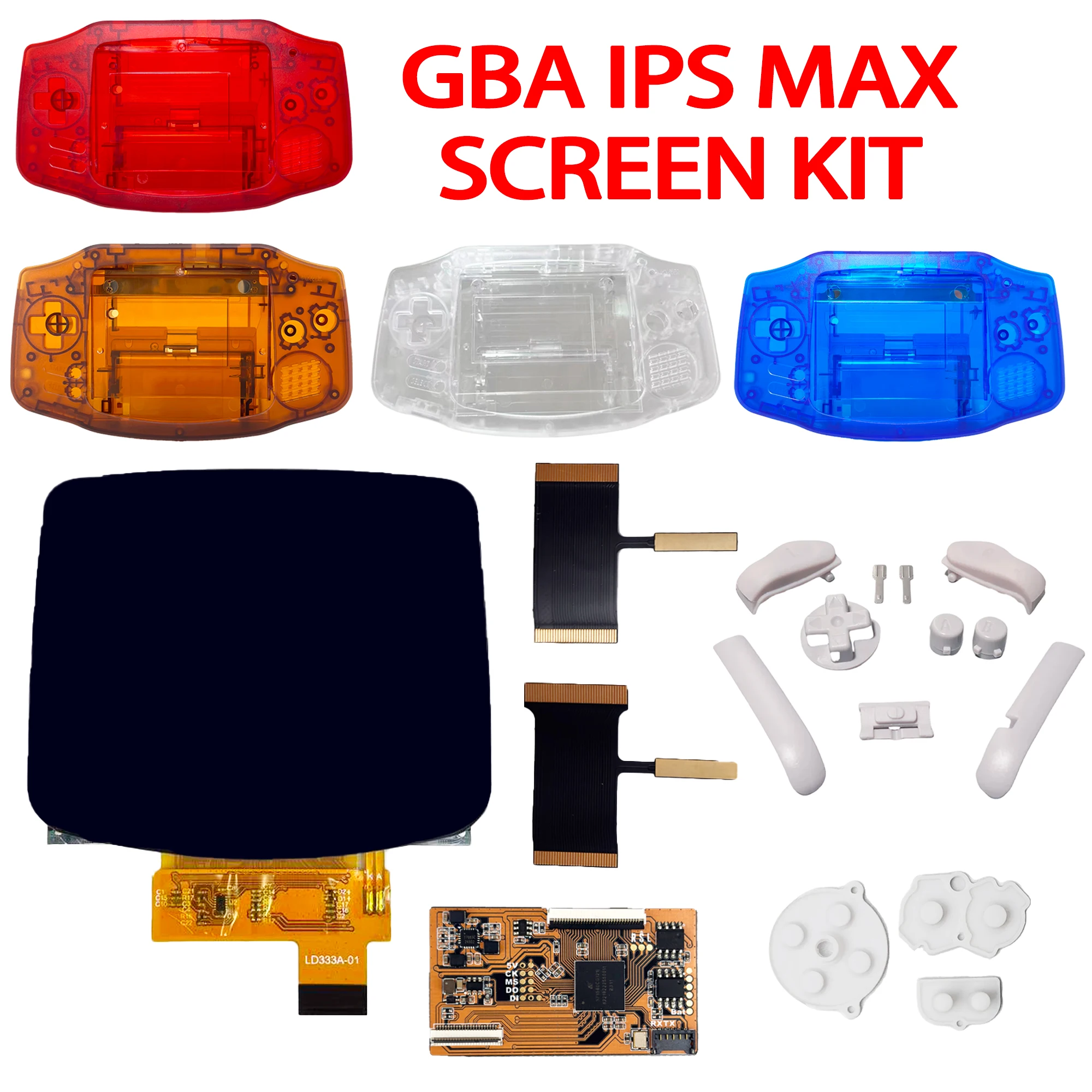For GBA IPS MAX Display Laminated kit Game GameBoy Advance Games 