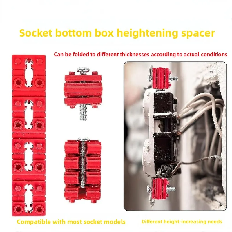 Red Electrical Outlet Spacers Fix Loose Plugs Wobbly Receptacles Shim Kit for Secure Switch Socket Installation