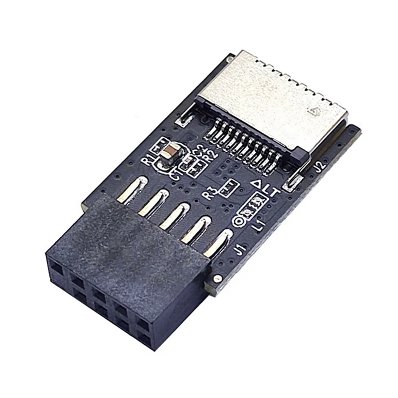 Newest Motherboard USB2.0 9Pin to TYPE-C A-KEY Front Connector Converter USB3.2 TYPE-E Interface Header Adapter