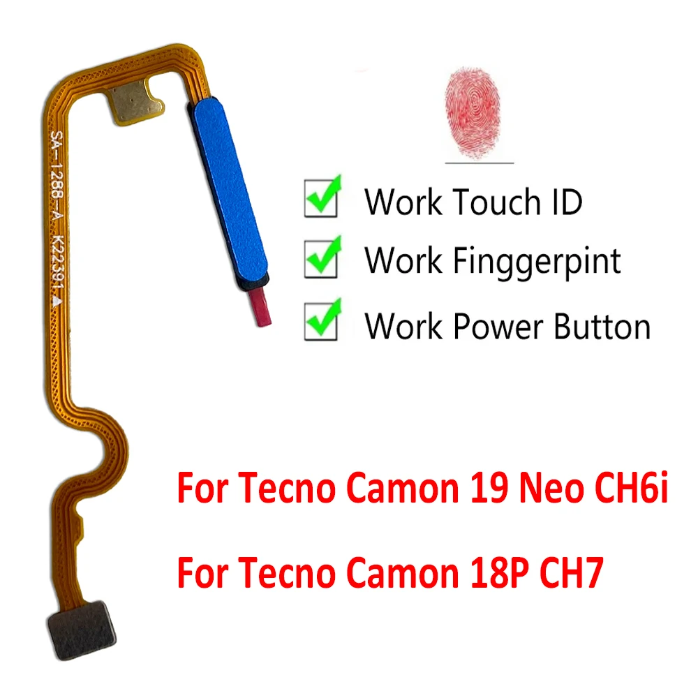 תיקון חדש נבדק בחזרה טביעות אצבע מקלדת כבל Flex כבל Flex כבל Flex עבור טקנו קמון 19 neo ch6i