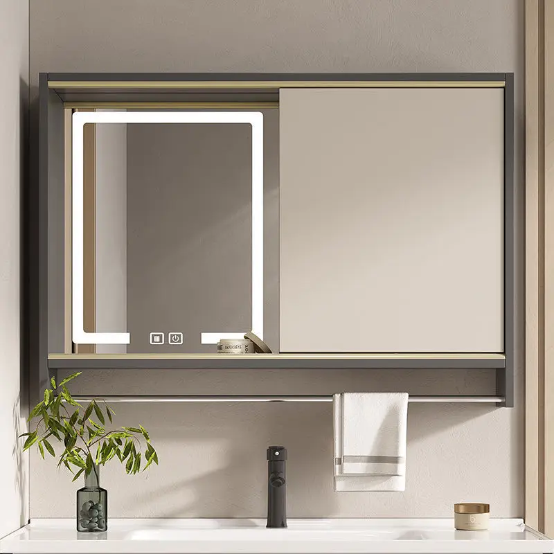Hidden invisible combination smart bathroom push-pull wall-mounted mirror cabinet feng shui mirror cabinet bathroom cabinet