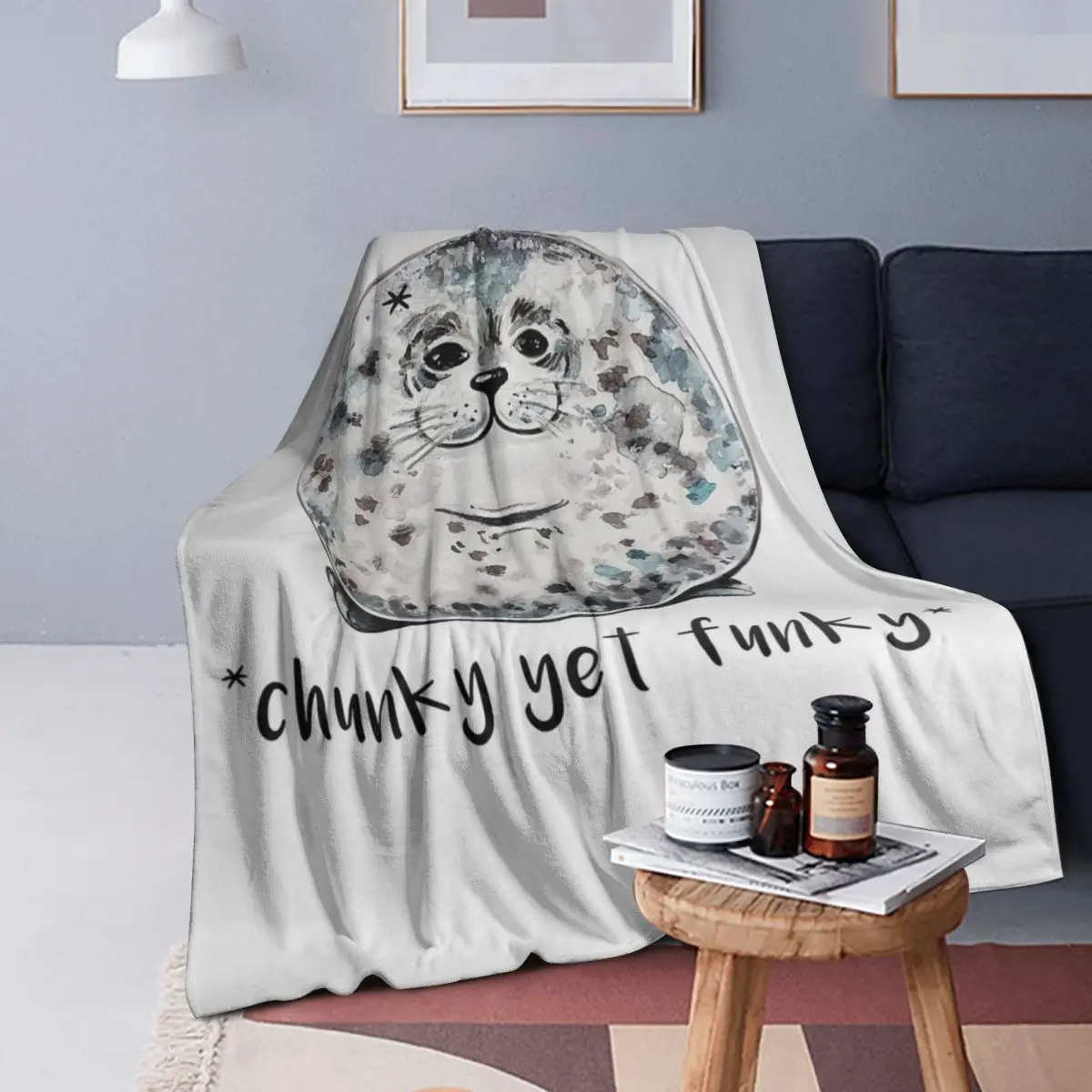 

Милое маленькое одеяло Chonky Seal, мягкое теплое фланелевое одеяло для кровати, гостиной, пикника, путешествия, домашний диван