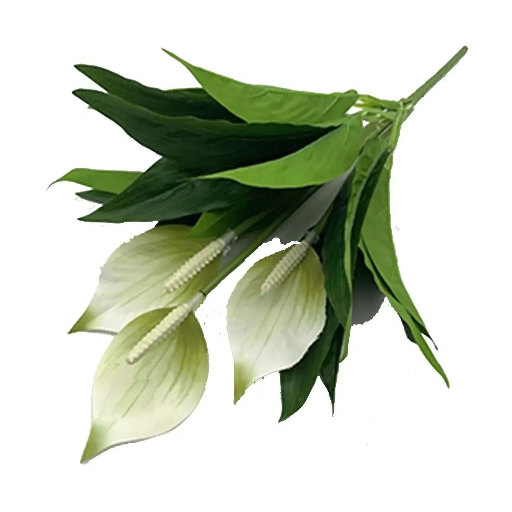Plantas Artificiales de Anturio Tropicales Real Touch, Ramas de Anturio Falsas Flexibles Hechas a Mano, Coloridas, 50CM, Palmera Real Touch