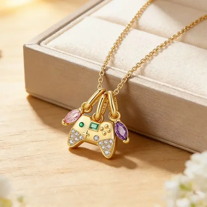Hot Sales 925 Sterling Silver Fun Game Console Necklace Classic Popular Chain For Women Girl Birthday Graduation Jewelry Gifts