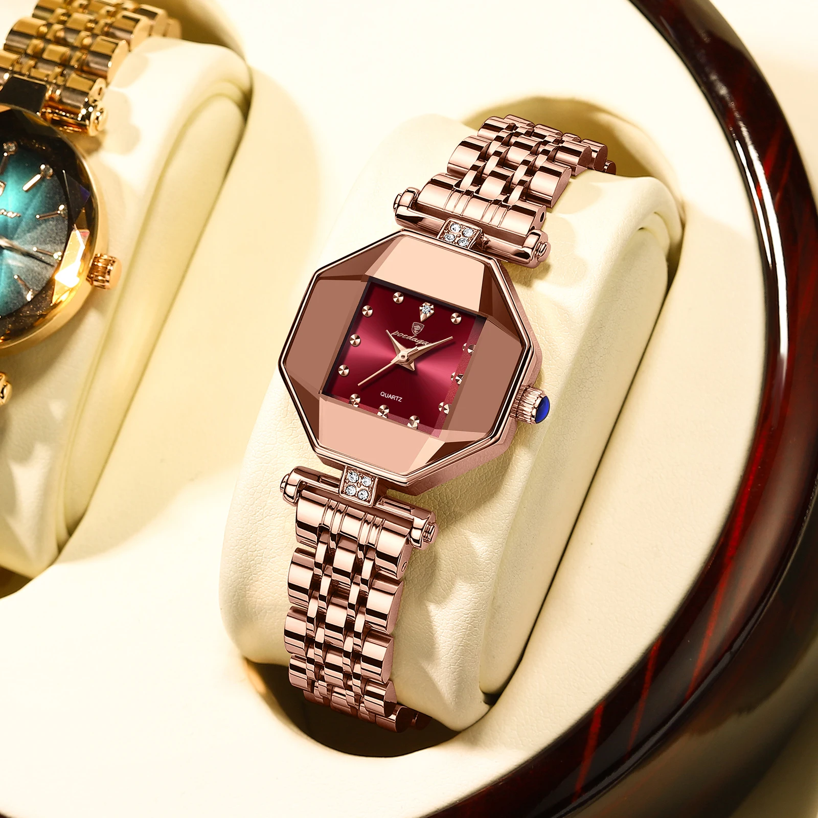 POEDAGAR Luxury Brand Women Watch Stainless Stain Waterproof Quartz Watches For Woman Fashion Simple Rose Gold Ladies Watch Gift