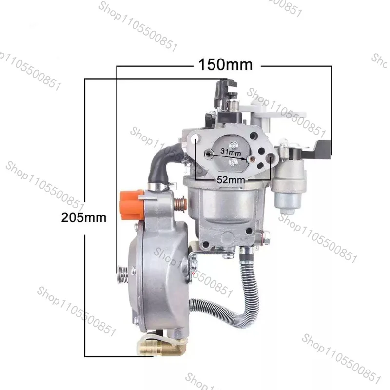 GX270 177F Gas Engine Carburetor 3KW 9HP P21A-LPG - view 2