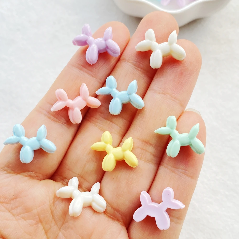 30pcs Resin Colorful 3D Cute cartoon balloon puppy Nail Art Flatback Rhinestone Scrapbook DIY Wedding Jewelry Crafts
