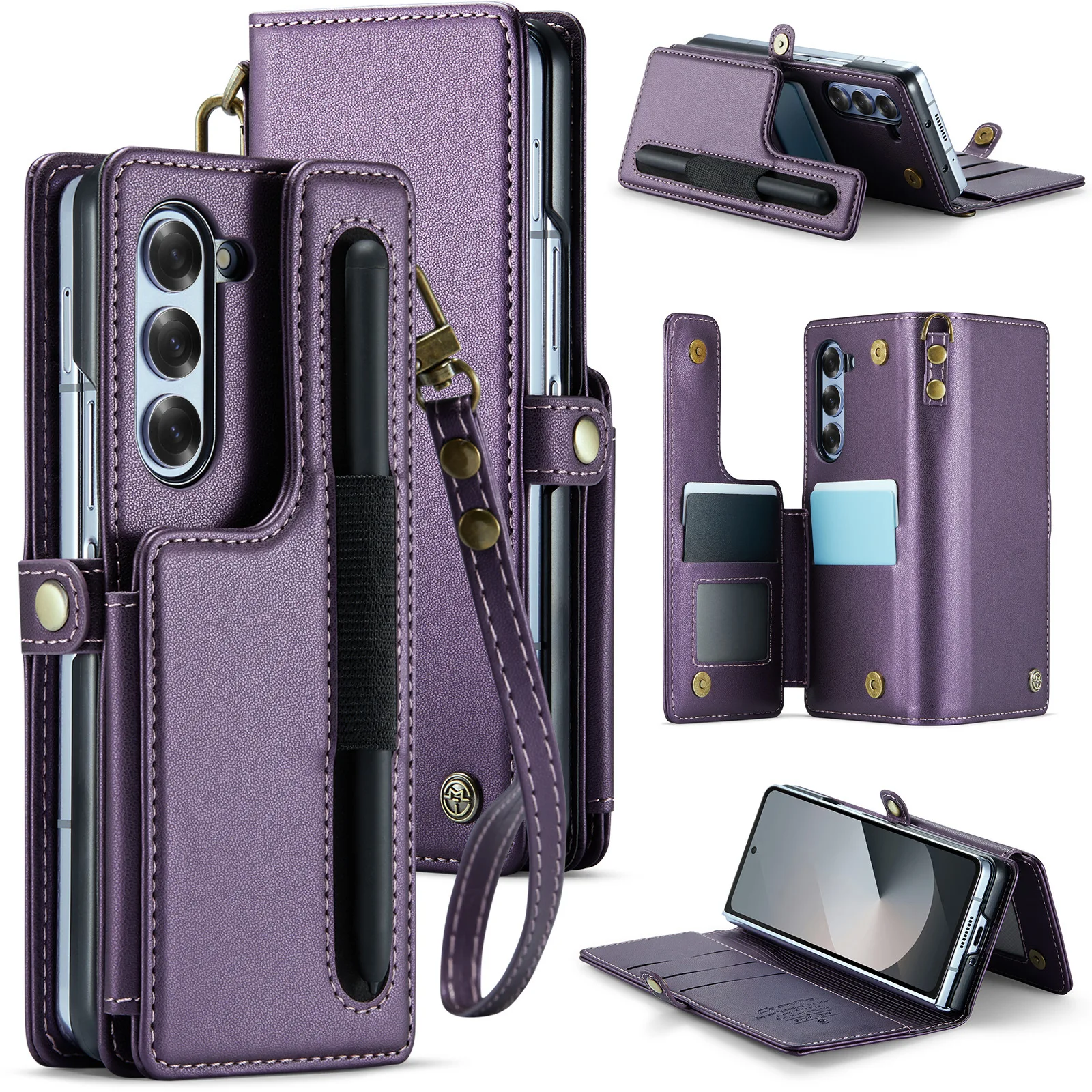 Suitable for Samsung ZFold7. Anti-theft card reader multi-functional ZFold6 card slot cover with flip-on cover. No pen slot. D8
