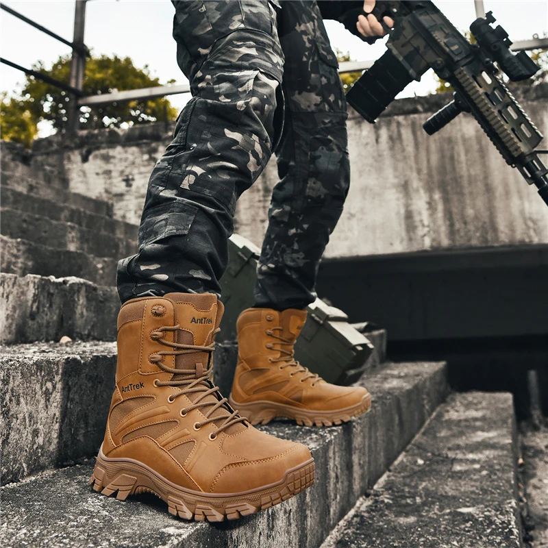 Jesienno-zimowe, ultralekkie, oddychające buty taktyczne z siateczki i płótna, męskie buty trekkingowe outdoorowe, buty wojskowe dla fanów, buty do treningu bojowego.