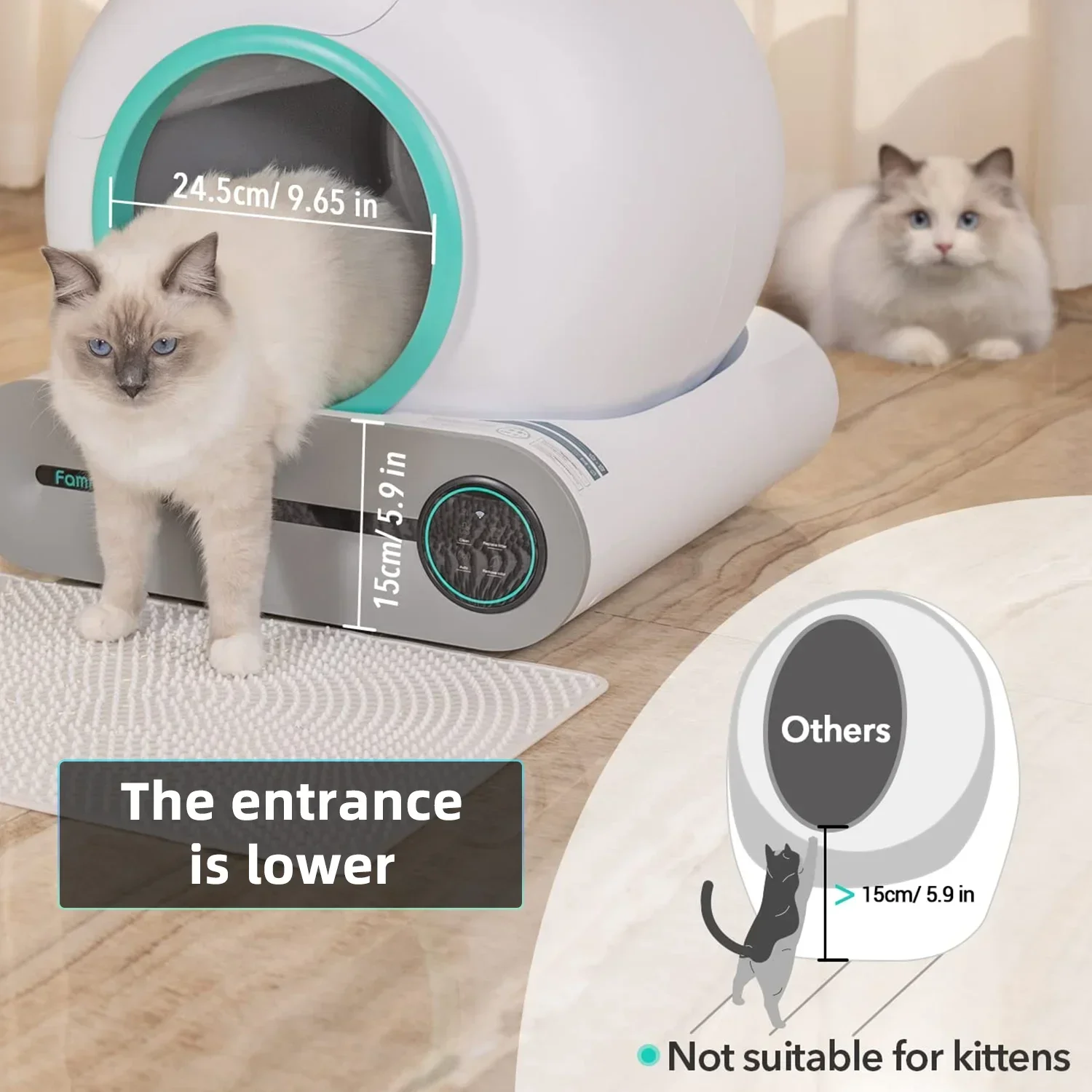 Professional manufacturer luxury design plastic smart cat  box automatic cat toilet