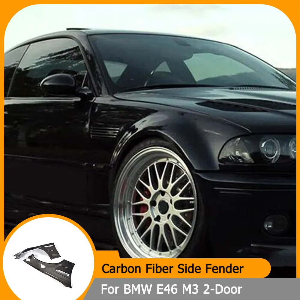 for BMW M3 E46 1998-2005 Car Front Side Fender Vent Cover Carbon Fiber Front Air Intake Side Fender Body Kit
