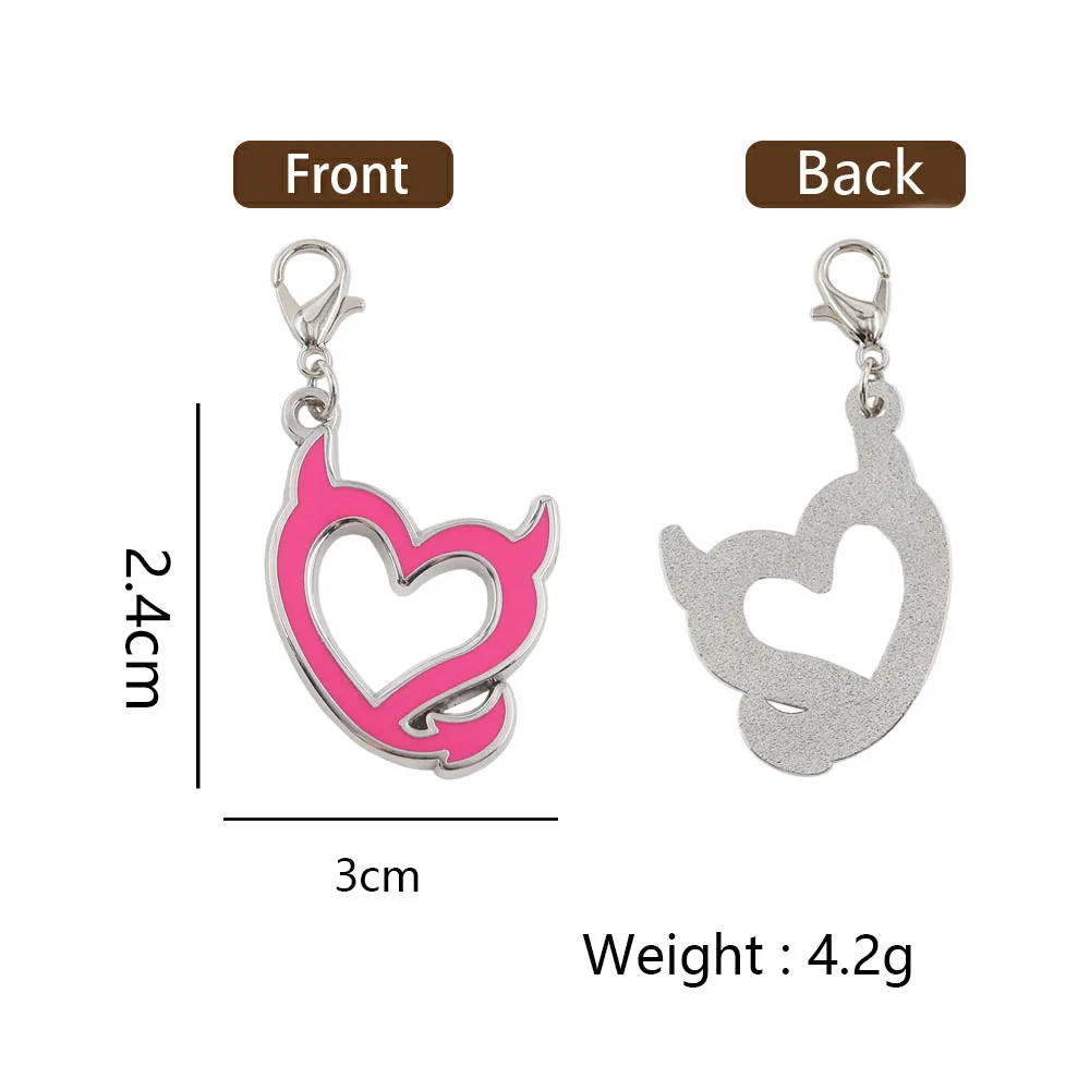 Bad Girls Club Herz-Schlüsselanhänger Rosa Teufel-Herz-Logo Schlüsselring Reality-TV-Merchandise Y2K Ästhetik Taschenanhänger Fans Geschenk – Detail 2