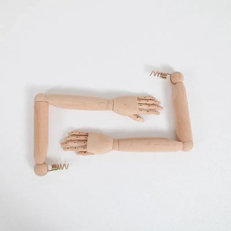 Solid Wood Mannequin Torso with Movable Arms and Detachable Mechanical Hands for Clothing Display